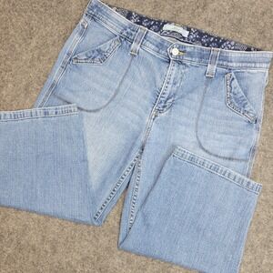 Levis Capri Jeans Womens 16 Light Wash Cropped Stretch Y2K Boho Western Coastal